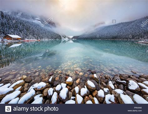Lake Louise Is A Glacial Lake Within Banff National Park In Alberta