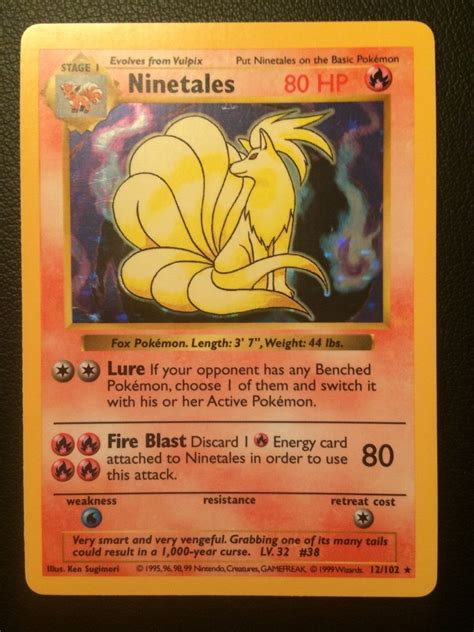 Check spelling or type a new query. Ninetales 12/102 Holo Rare SHADOWLESS Pokemon Card Original Base Set NEAR MINT - Unbranded