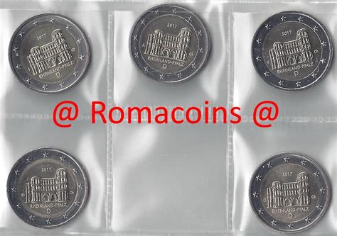 2 Euro Commemorative Coins Germany 2017 5 Mints Porta Nigra Romac
