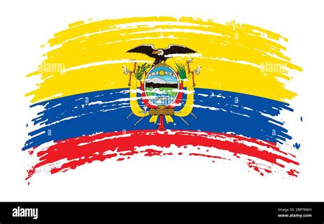 Ecuadorian Torn Flag In Grunge Brush Stroke Vector Image Stock Vector