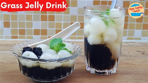 Dessert Drink Simple Grass Jelly Drink With Longan Youtube