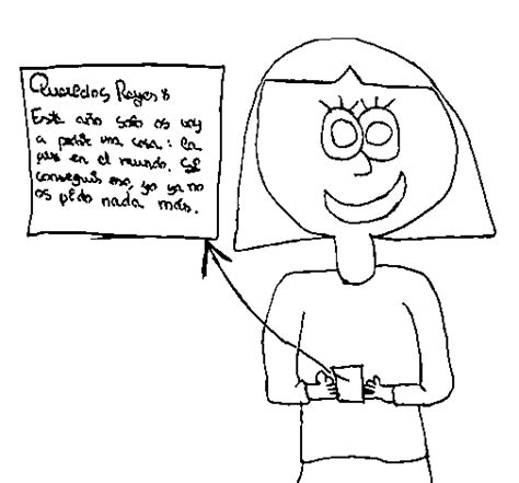 Come va con il virus? Disegno di Ragazza con una lettera al Magi da Colorare ...