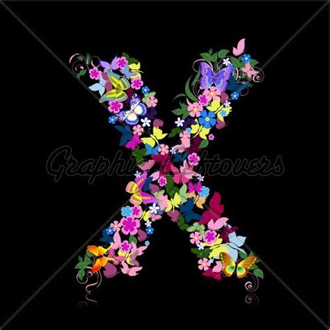 Letter Of Flowers And A Butterfly With Images Lettering Alphabet