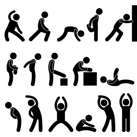 Man Athletic Exercise Stretching Symbol Pictogram Icon 349075 Vector