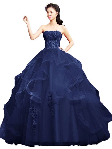 Okaybrial Womens High Low Quinceanera Prom Dresses Tulle Ball Gown