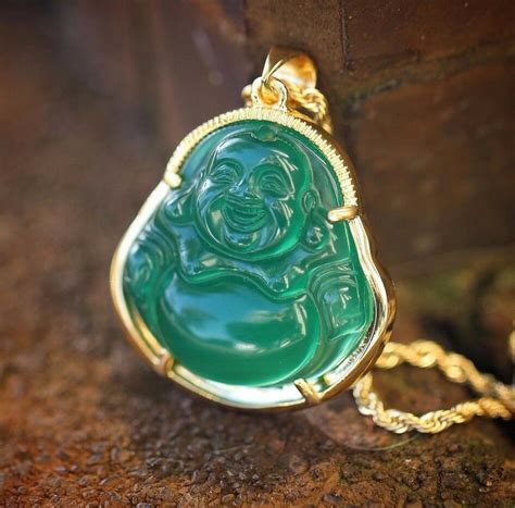 Maybe you would like to learn more about one of these? Mens 18k Gold Green Jade Buddha Pendant And Rope Chain Necklace | eBay