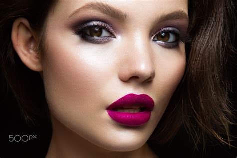 Teenager Pink Color Luxury Beautiful People Eyeshadow Women Human Face Fashion Model