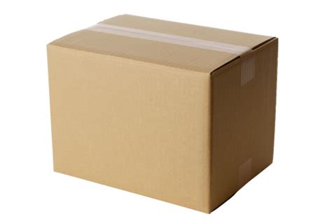 Isolated Shot Of Closed Blank Cardboard Box On White Background Stock