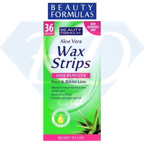 36 x aloe vera wax strips bikini line face lip safe easy women mens hair removal 5012251006729