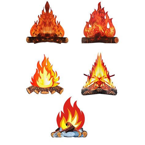 Buy Vosarea 5pcs Artificial Fire Fake Flame 3d Decorative Cardboard