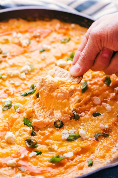 Let stand 5 minutes before serving. Cheesy Ranch Buffalo Chicken Dip | The Food Cafe