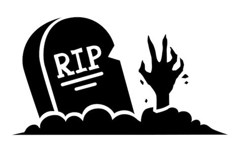 Premium Vector Gravestone With Sticking Out Zombie Hand Halloween