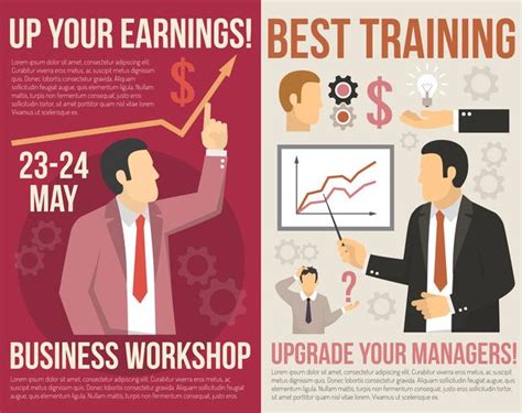 Business Training Consulting Flat Vertical Banners