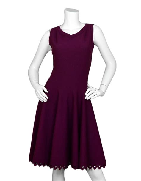 Alaia Raspberry Sleeveless Knit Flare Dress For Sale At 1stdibs