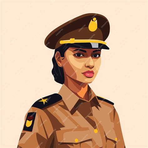 Premium Vector Indian Women Police Officer Vector Illustration