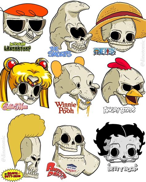 235 Skull Cartoons 5 Dinotomic