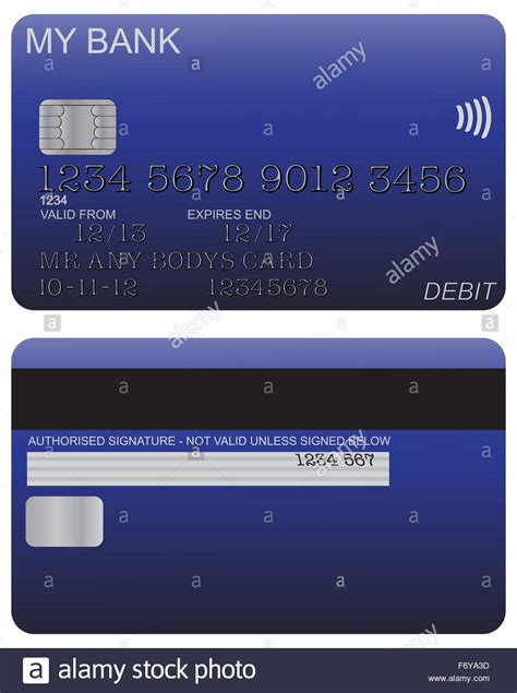 This section identifies your card issuer. Front and back of blue debit card design with detail isolated on a Stock Photo - Alamy