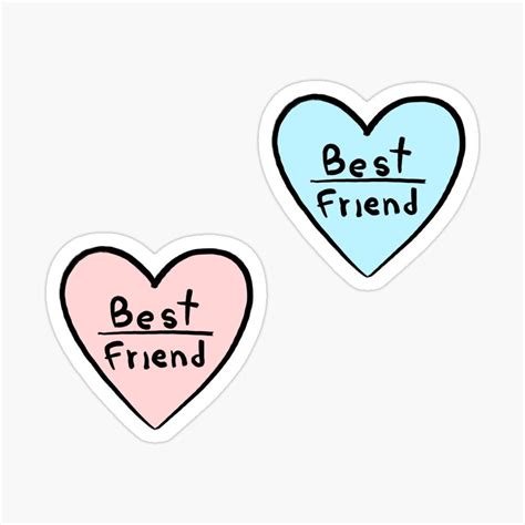 Best Friend Matching Heart Set Sticker By Groovysheck Scrapbook