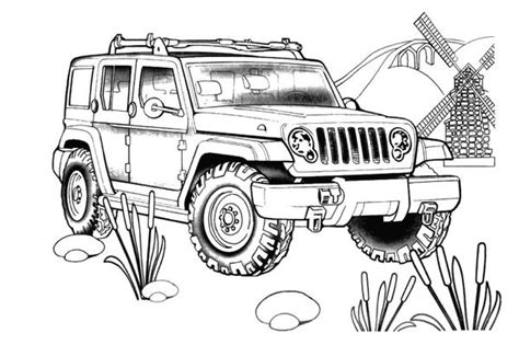 Jeep coloring pages to download and print for free. Wrangler Unlimited for the Jeep Coloring Book. | Cars ...
