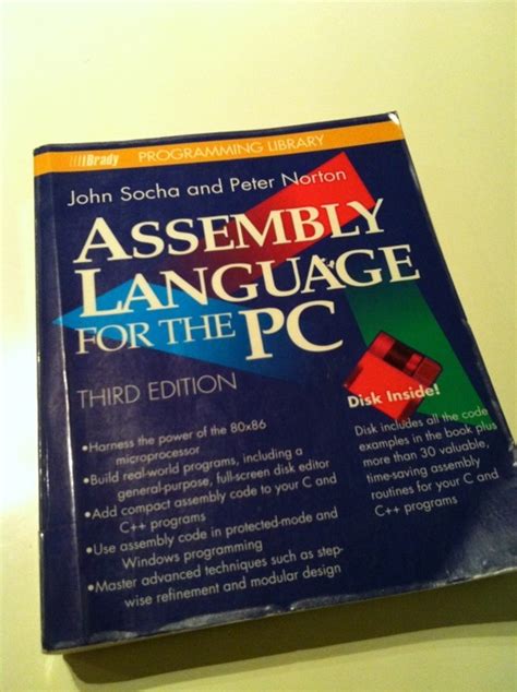 I'm fortunate enough to be able to do what i love for a living. "Assembly language for the PC" by Peter Norton and John Socha