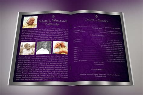 Lavender Dignity Funeral Program Template By Godserv Designs
