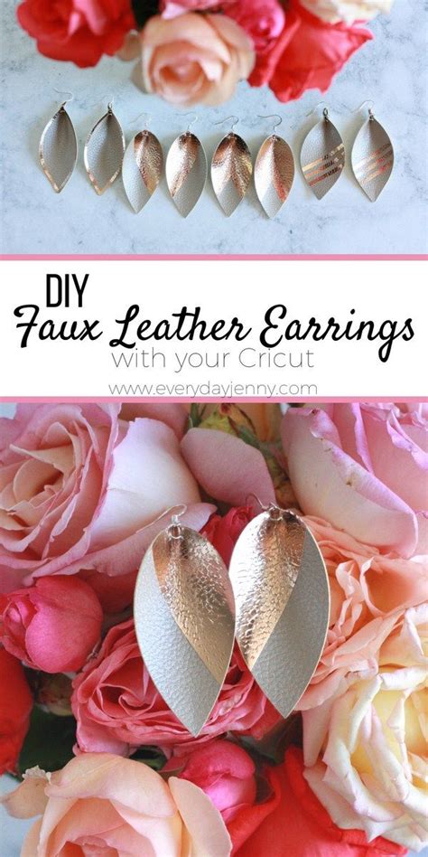 Diy Faux Leather Earrings With Cricut Iron On Everyday Jenny Diy