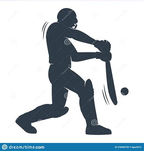Cricket Batsman Silhouette Stock Vector Illustration Of Sports 270666739