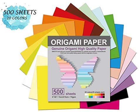 Origami Paper 500 Sheets 20 Vivid Colors Double Sided Colors Make