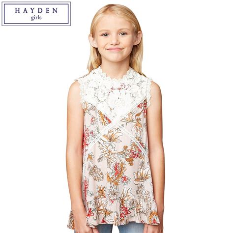 Hayden Girls Lace Tops 2017 Spring Summer New Brand Girl Clothes