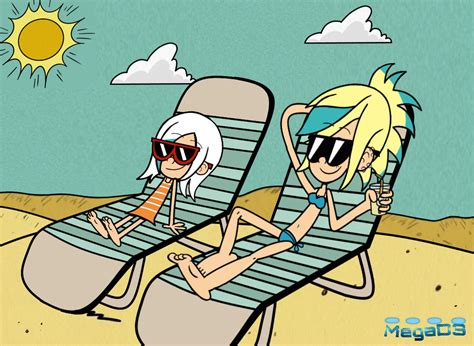 The Loud Booru Post 6996 Artistmegad3 Beach Bikini Characterlinaloud Charactersamsharp