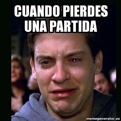 Meme Crying Peter Parker Cuando Pierdes Una Partida