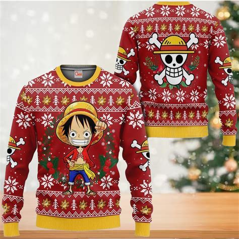 Luffy Ugly Christmas Sweater Anime Xmas One Piece Gg0711 Shibtee Clothing