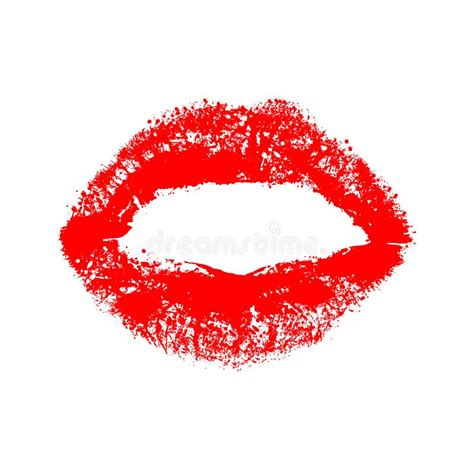 Red Imprint Kiss Lips For Stock Stock Illustration Illustration Of