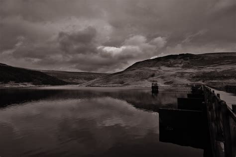 Wallpaper Sky Highland Cloud Loch Reflection Black And White