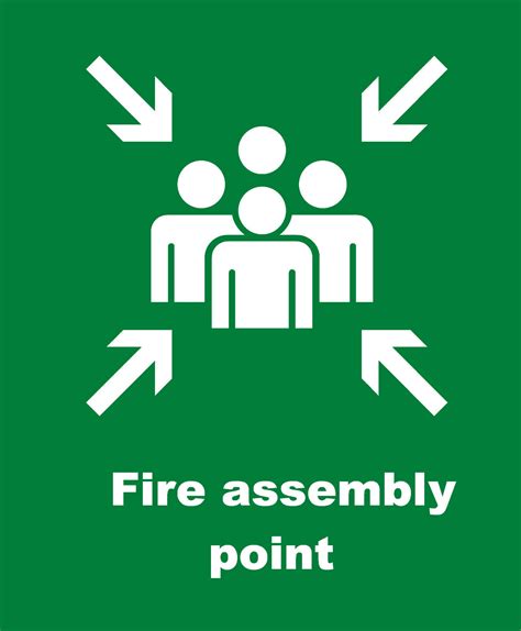 Fire Assembly Point A5 Health And Safety Sign Stickers 200mm X 150mm