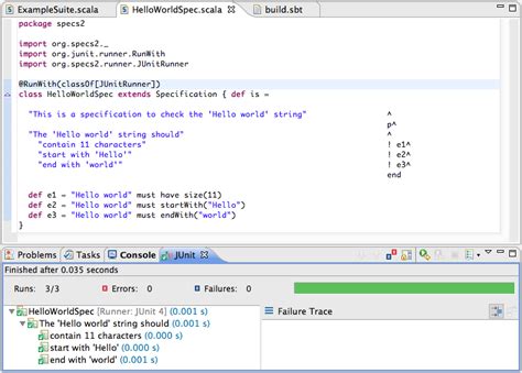 Using Unit Testing Frameworks — Scala Ide 01 Snapshot Documentation