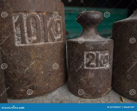 Metal Weights Stock Image Image Of Covered Measurement 221030637