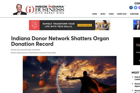 Inside Indiana Business Indiana Donor Network Shatters Organ Donation