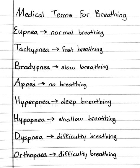 Medical Terms For Breathing Medical School Essentials Medical