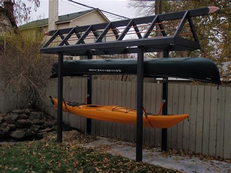 How To Build A Canoe Rack For Storage Images Stock Classic Power Boat