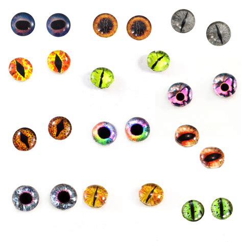 Bulk Lot 12 Sets Of 8mm Fantasy Glass Eyes Handmade Glass Eyes