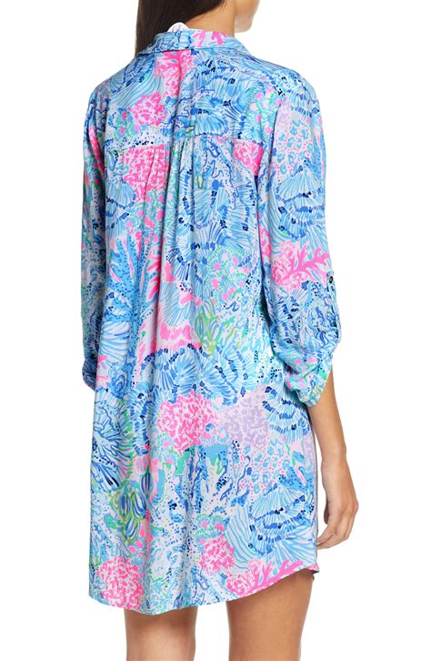 Lilly Pulitzer Lilly Pulitzer Natalie Cover Up Shirtdress In Blue Lyst