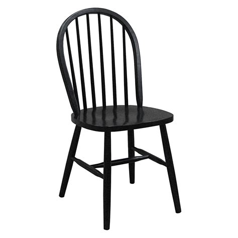 Seat is constructed of particleboard laminated with veneer and metal legs. Black Windsor Dining Chair | At Home