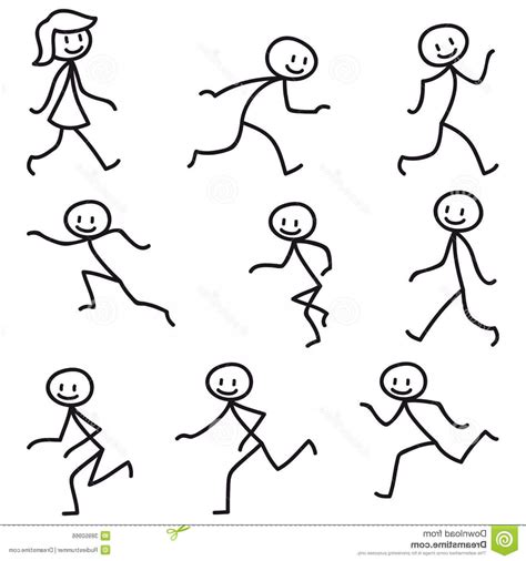 Running Stick Figure Vector At Collection Of Running