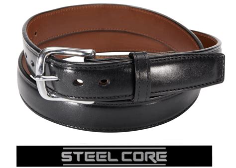 Black Italian Dress Leather Steel Core Gun Belt 11 13 Oz Daltech Force