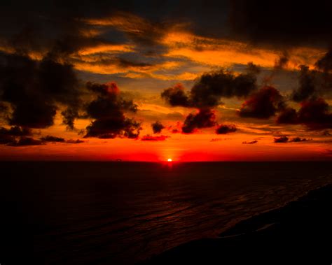 Deep Red Sunset Seashore 4k Hd Nature 4k Wallpapers