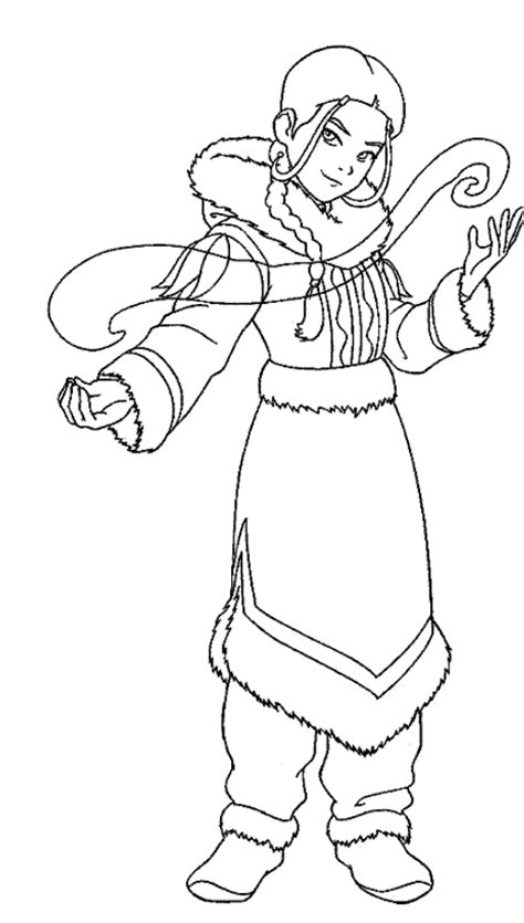 Drawing Of Katara From Avatar The Last Airbender Coloring Page