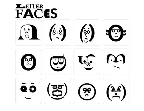 Letter Faces Working With Multiple Fonts Letters And Numbers To