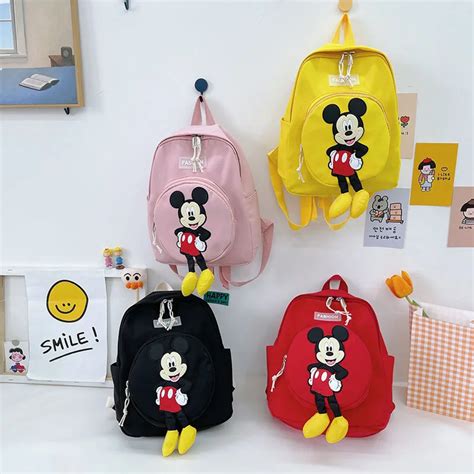 Mochila Original de Disney para niños bolso escolar de nailon