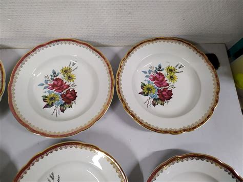 Lot Assiette Creuse Cm Kg Lun Ville Badonviller Liser Dor Rouge